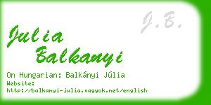 julia balkanyi business card